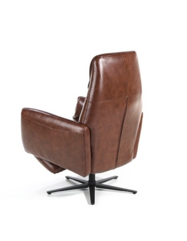 Sillón relax giratorio piel marrón chocolate
