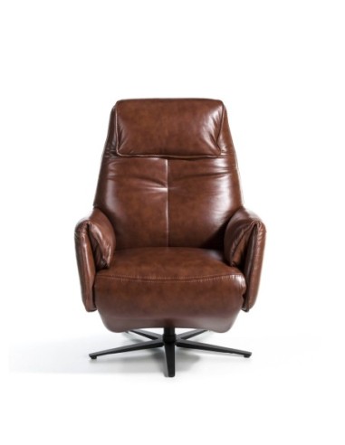 Sillón relax giratorio piel marrón chocolate