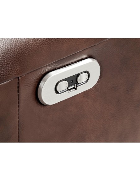 Sillón relax giratorio piel marrón chocolate