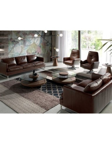 Sillón relax giratorio piel marrón chocolate