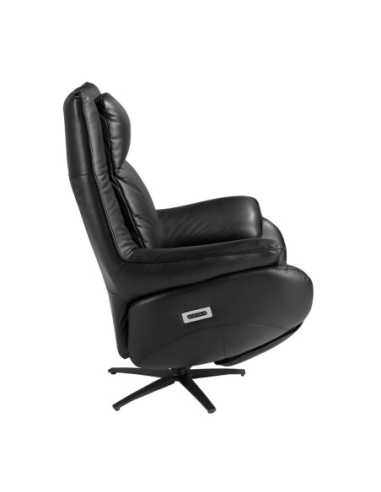 Sillón relax giratorio piel negro