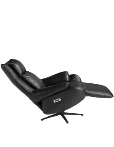 Sillón relax giratorio piel negro