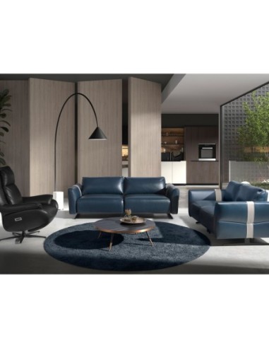 Sillón relax giratorio piel negro