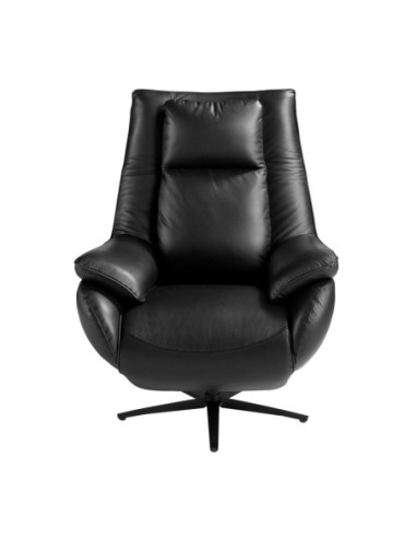 Sillón relax giratorio piel negro
