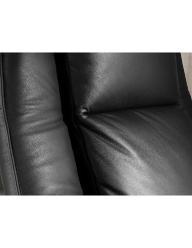 Sillón relax giratorio piel negro
