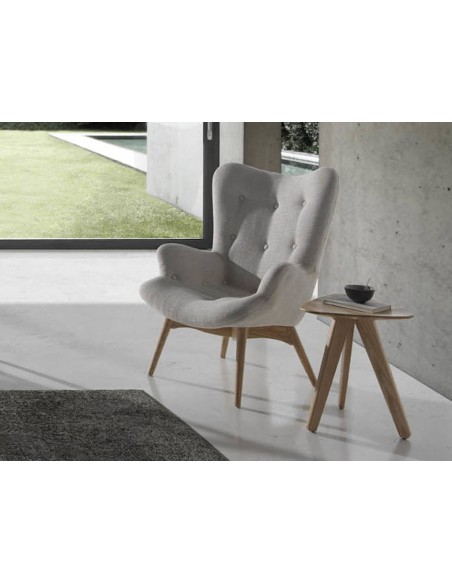 Sillón tela beige