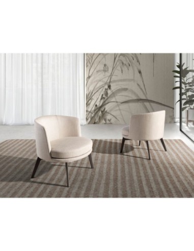 Sillón tela crema