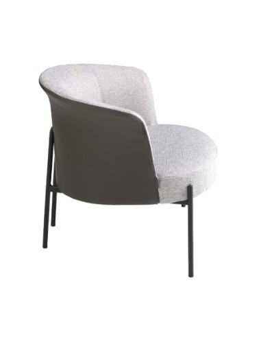 Sillón tela gris y polipiel gris oscuro