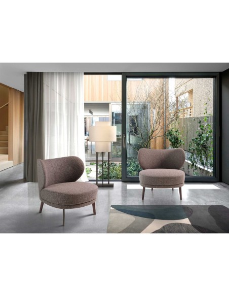 Sillón tela marrón