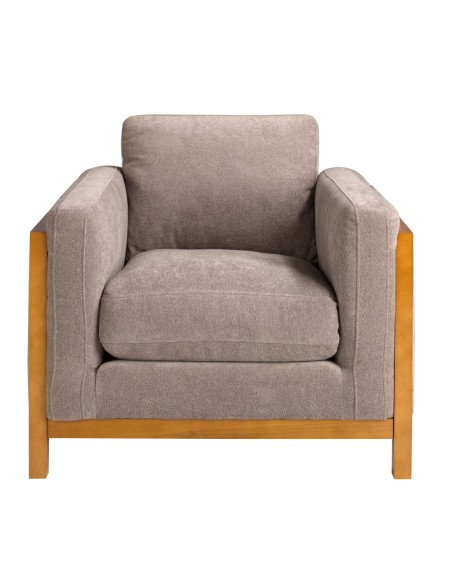 Sillón tela marrón