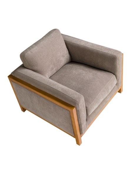 Sillón tela marrón