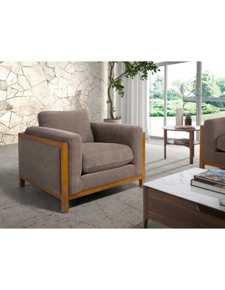 Sillón tela marrón