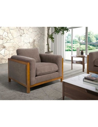 Sillón tela marrón