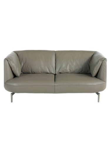 Sofá 2 plazas piel gris oscuro