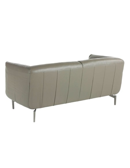 Sofá 2 plazas piel gris oscuro