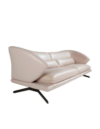 Sofá 2 plazas piel gris taupe