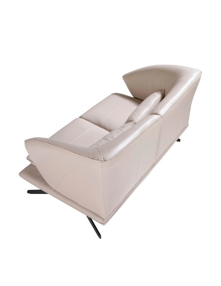 Sofá 2 plazas piel gris taupe