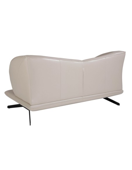 Sofá 2 plazas piel gris taupe