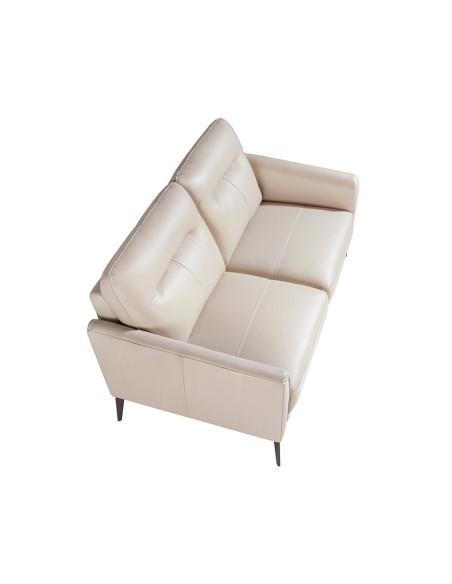 Sofá 2 plazas piel gris taupe