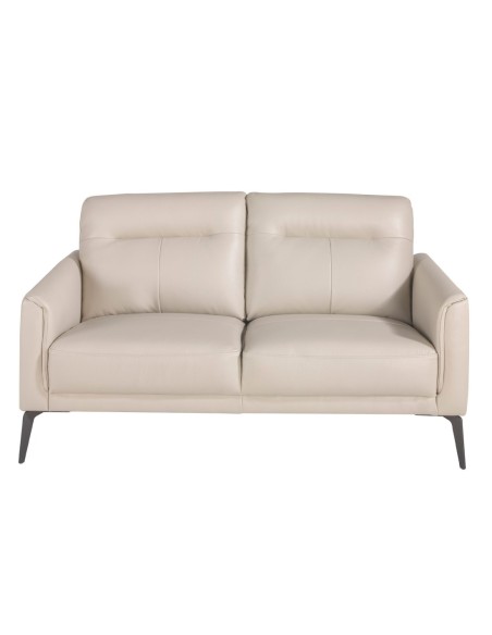 Sofá 2 plazas piel gris taupe