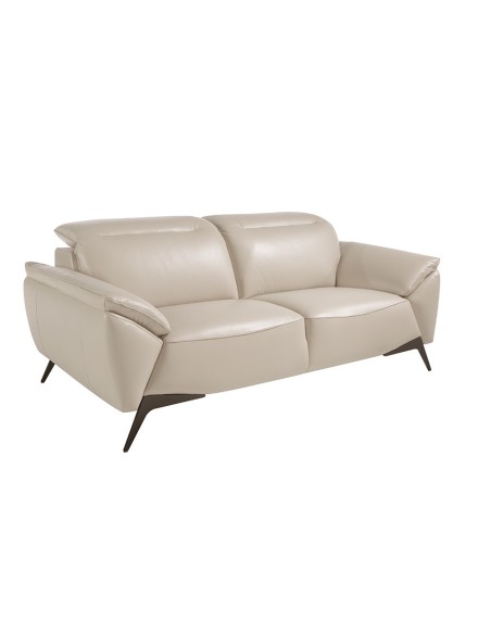 Sofá 2 plazas piel gris taupe