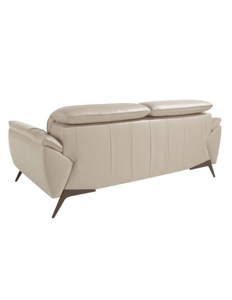 Sofá 2 plazas piel gris taupe