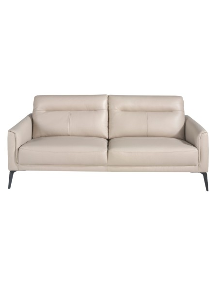 Sofá 3 plazas piel gris taupe