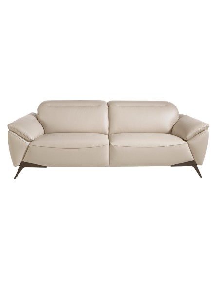 Sofá 3 plazas piel gris taupe