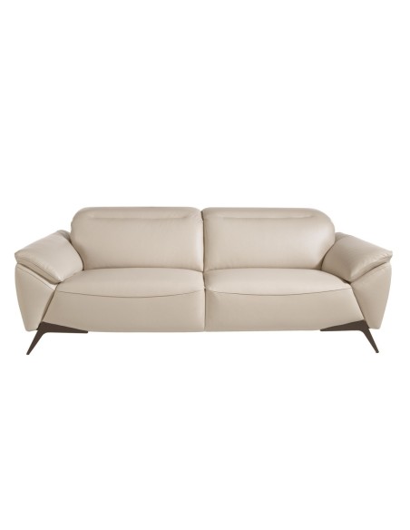 Sofá 3 plazas piel gris taupe