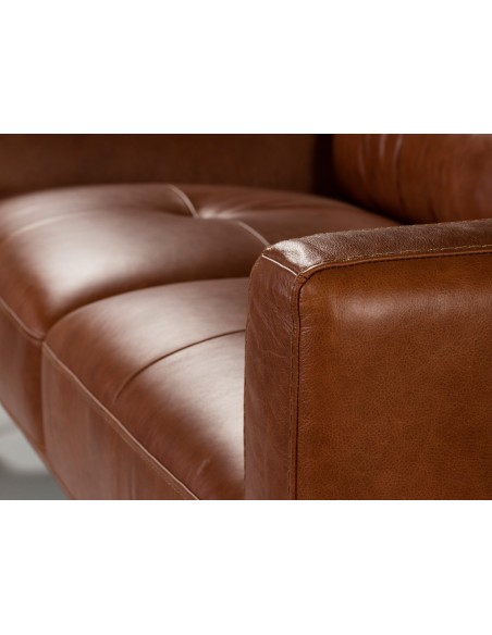 Sofá 3 plazas piel marrón