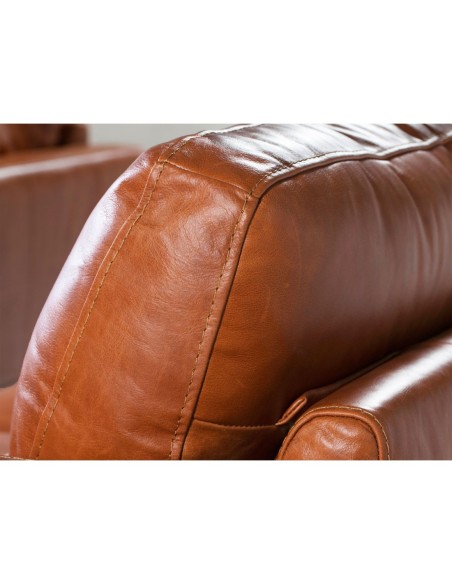 Sofá 3 plazas piel marrón