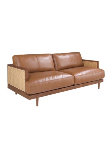 Sofá 3 plazas piel marrón