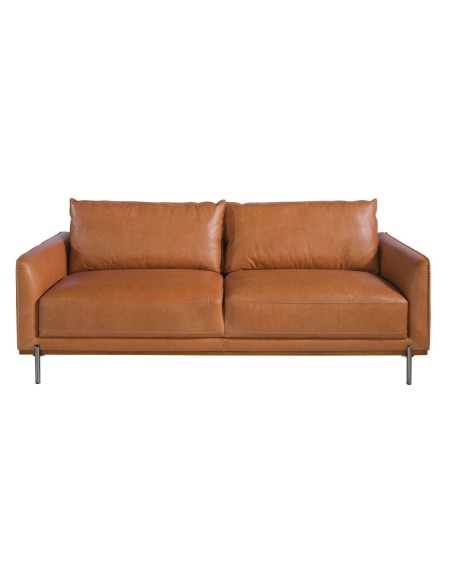 Sofá 3 plazas piel marrón