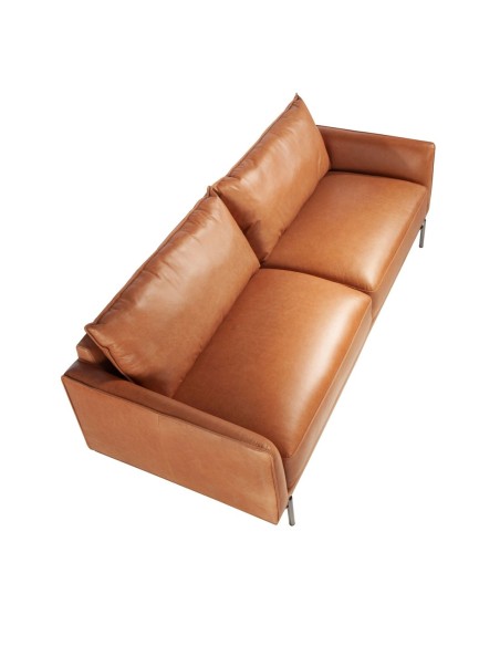 Sofá 3 plazas piel marrón