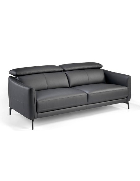 Sofá 3 plazas piel negro