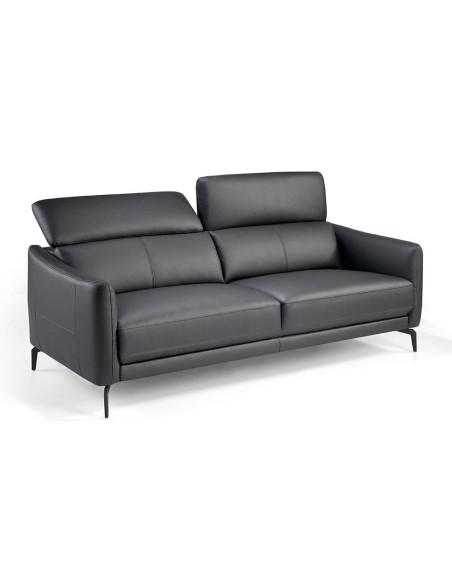 Sofá 3 plazas piel negro