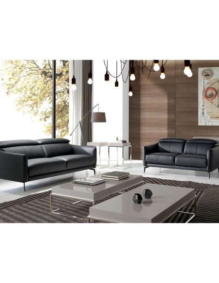 Sofá 3 plazas piel negro