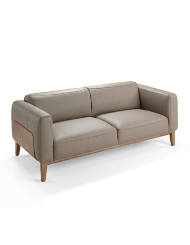 Sofá 3 plazas piel visón