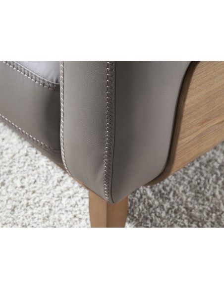 Sofá 3 plazas piel visón