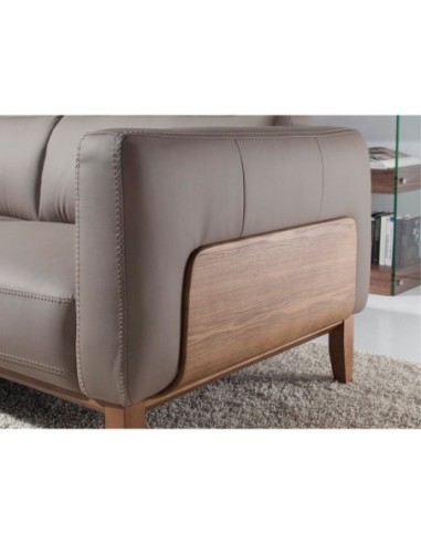 Sofá 3 plazas piel visón