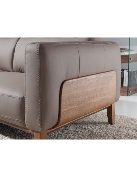 Sofá 3 plazas piel visón