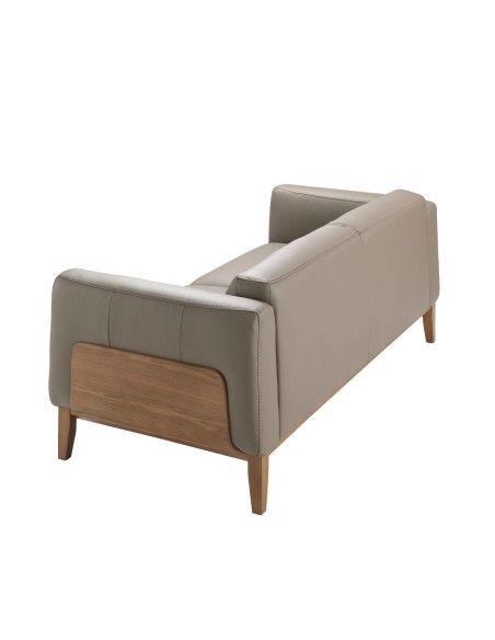 Sofá 3 plazas piel visón