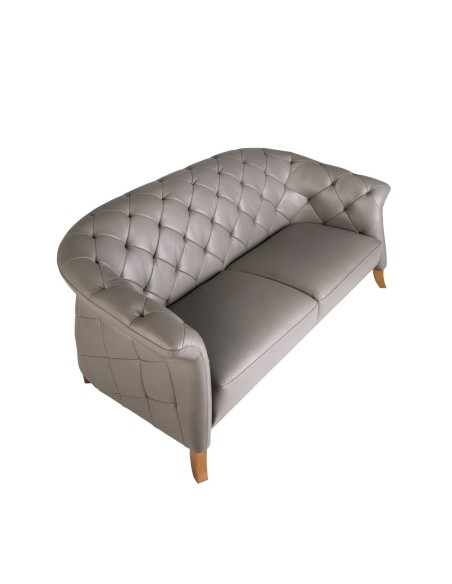 Sofá Chester 2 plazas piel gris