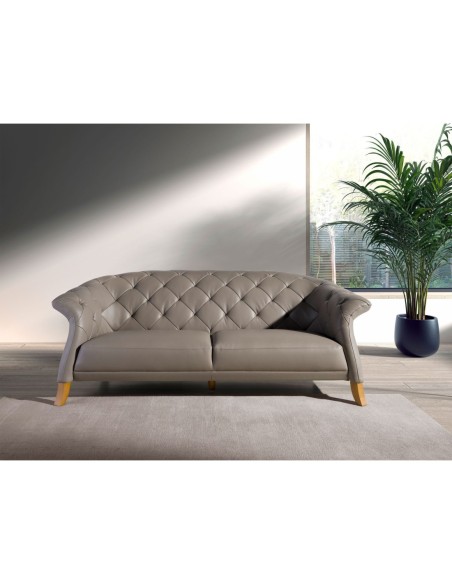 Sofá Chester 2 plazas piel gris